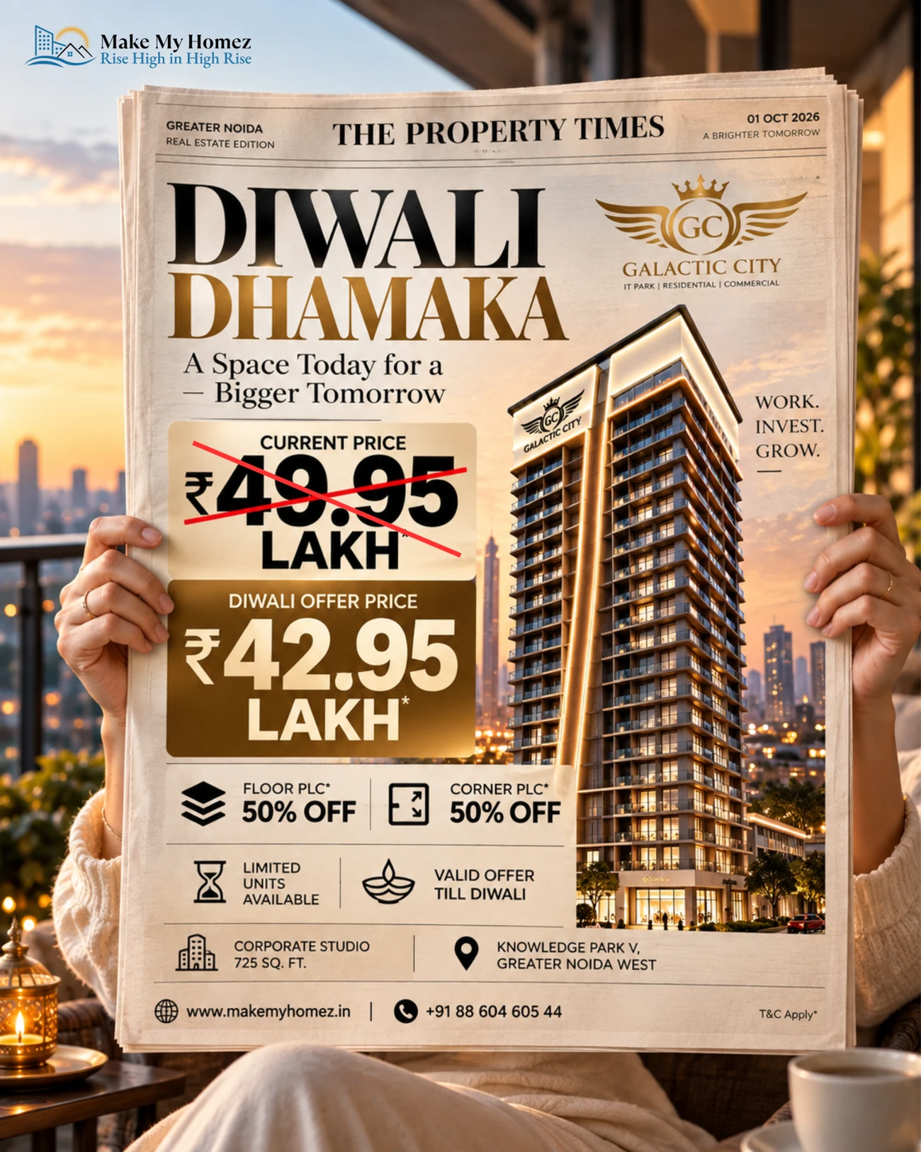 Galactic City newspaper style Diwali offer